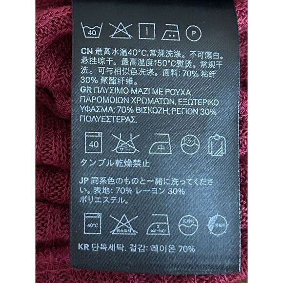 Divided H&M Brick Red Ribbed Long Sleeve Knit Lace Up Top Size XS X-Small - Picture 6 of 6